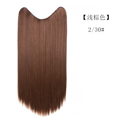 New V-shaped wig pieces, U-shaped one-piece clip hair extension, half head cover for women, invisible and seamless hair extension detail image 4