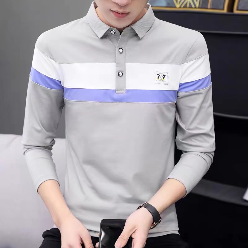 青少年时尚翻领长袖polo衫6610#。详情图5