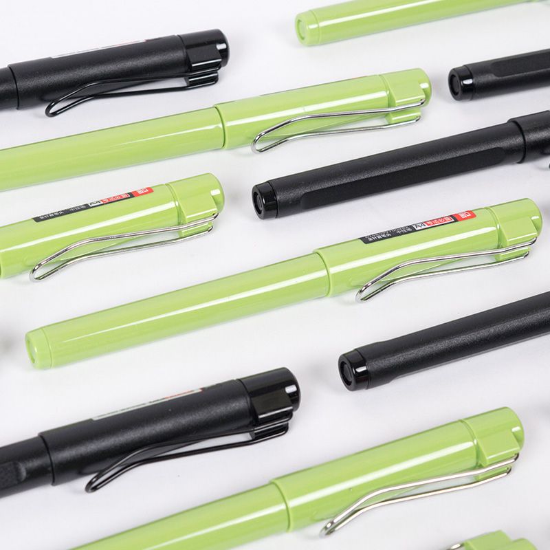 Vio A2 neutral black and green student office business instruction signature prescription Finance tipping pen U-shaped cap Specification image
