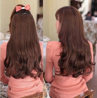 Simulated wig pieces, one-piece hair extension pieces, long curly hair pieces, seamless thickened hair pieces Specification image