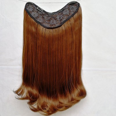 U-shaped wig pieces, one-piece seamless V-shaped pear blossom hair extensions, and synthetic fiber clips detail image 1