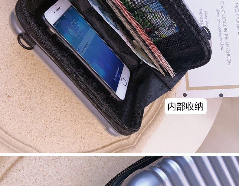 行李箱小包包女斜挎单肩个性手拿迷你密码箱旅行箱式盒子小方包详情图9