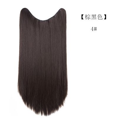 New V-shaped wig pieces, U-shaped one-piece clip hair extension, half head cover for women, invisible and seamless hair extension Specification image
