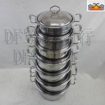 DF99704 Pot set Pot with steam sheet green handle out of DF TRADING HOUSE Spain, Mexico