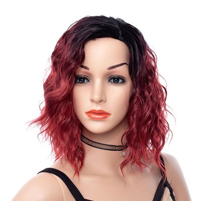 European and American wigs are divided into gradient color synthetic fiber curly short wig covers detail image 1
