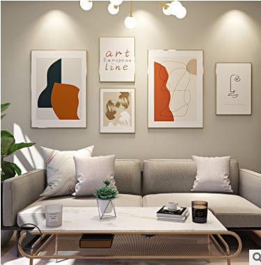 Modern contracted combination of painting living room decorative painting abstract sofa background wall painting design painting study metope decorative painting thumbnail