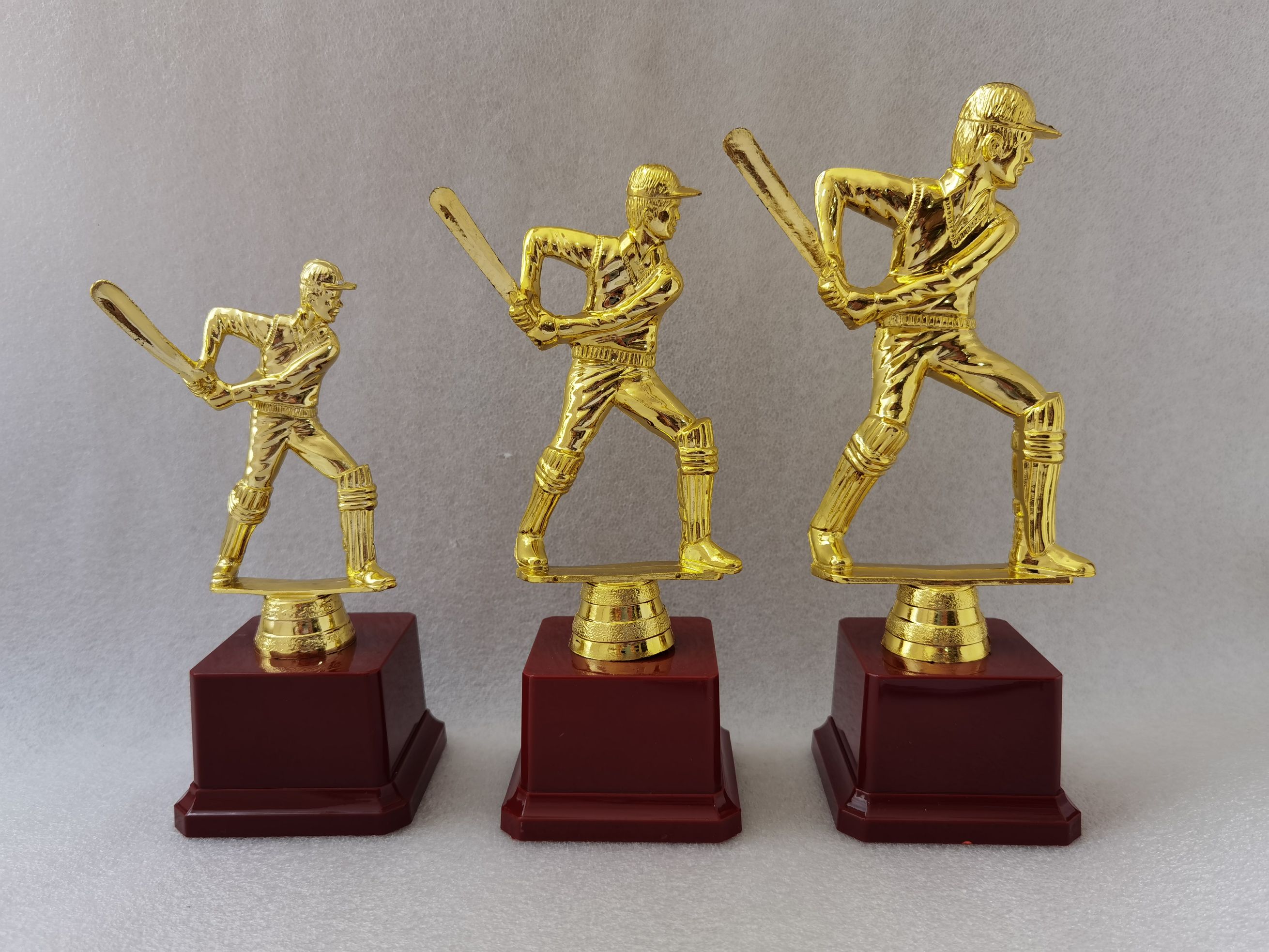 YG-1011B Cricket trophy middle size of Cricket figurine with base thumbnail