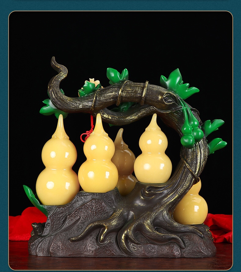 Five Blessings Arrive at the door - Yellow jade detail image 4