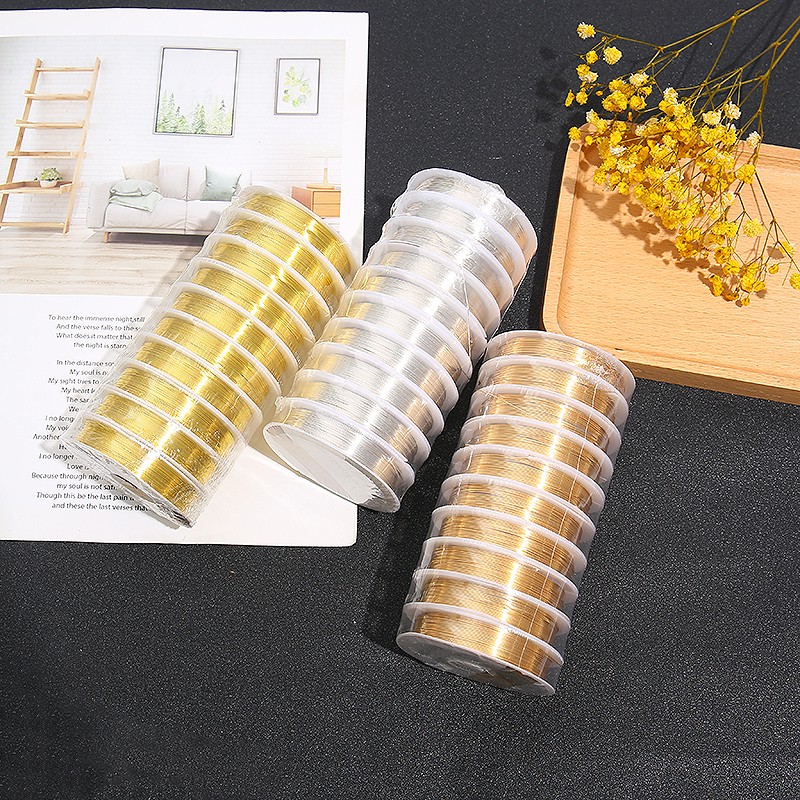 保色铜丝手工首饰diy材料头饰新娘耳饰定型线 缠绕金属丝现货批发详情图2
