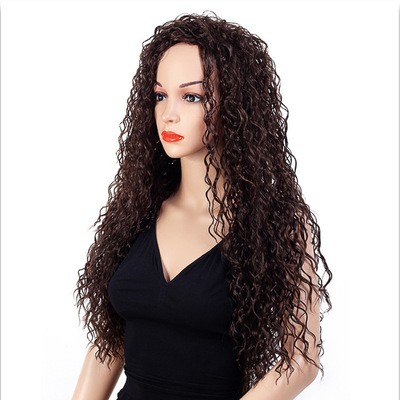 High-temperature silk synthetic fiber wig covers are selling well in Europe and America. Natural color small curls for women's curly hair detail image 4
