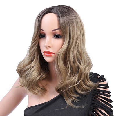 A new type of wig with a popular European and American style, featuring a gradient and short curly hair wig detail image 1