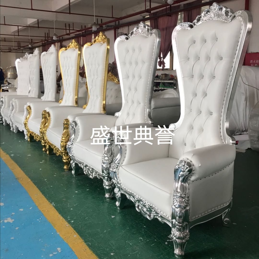 义乌厂家批发实木沙发中东婚庆形象椅户外婚礼国王椅欧式豪华沙发细节图