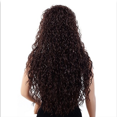 High-temperature silk synthetic fiber wig covers are selling well in Europe and America. Natural color small curls for women's curly hair detail image 2