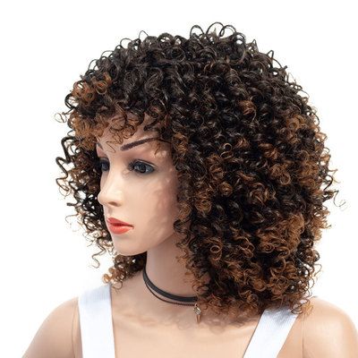 New style of fashionable European and American wigs, African small curly explosion hairstyle European and American wigs details Picture