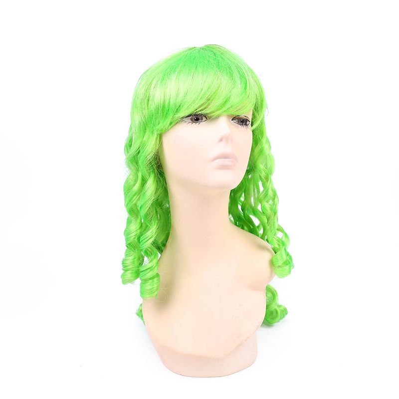 People in Europe and America like good-looking green hand-rolled long curly hair