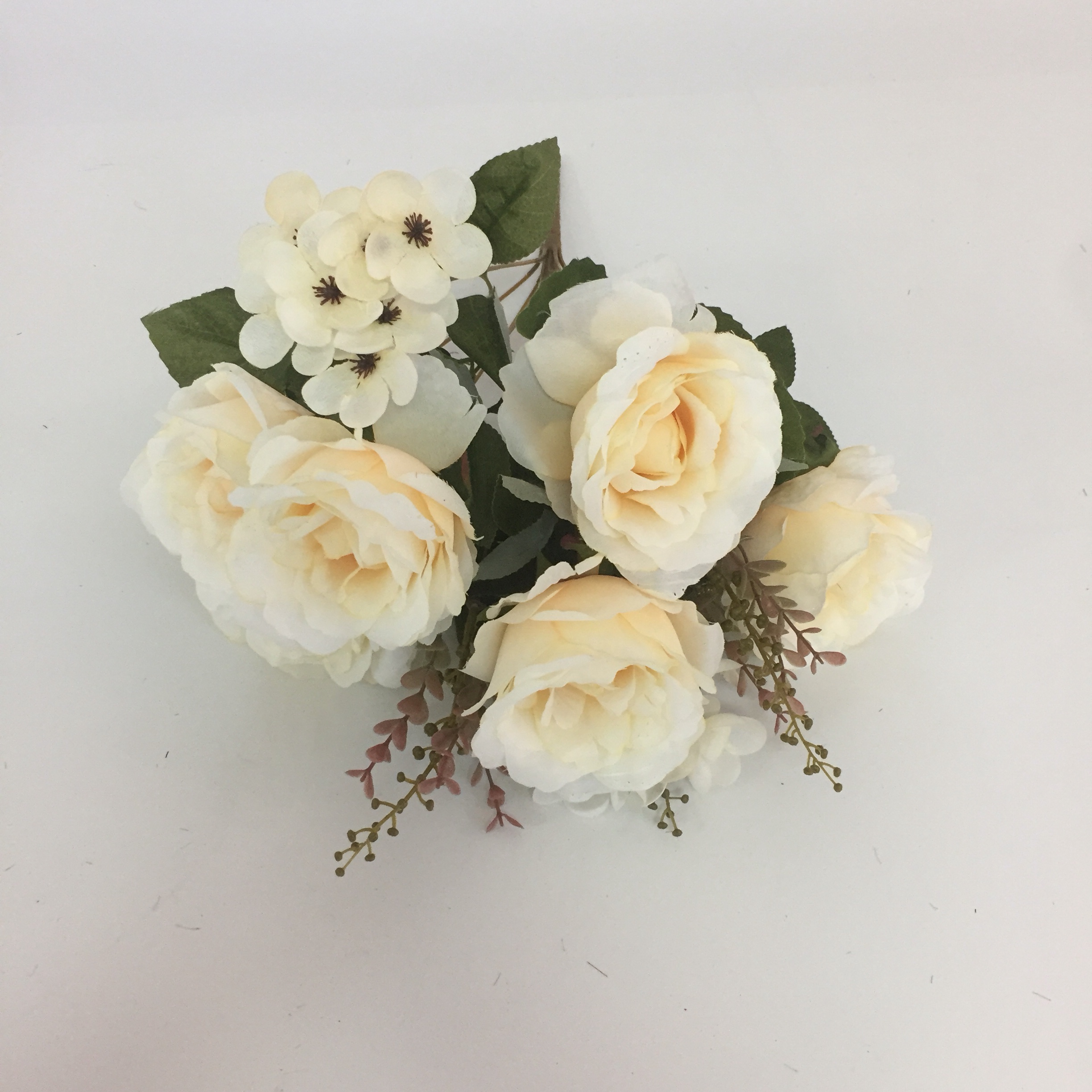Put A Bunch Of Autumn Color French Rose Artificial Flowers False Flowers Silk Flowers European Flowers On The Porch Item Picture