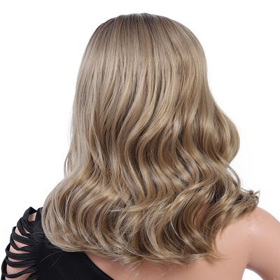 A new type of wig with a popular European and American style, featuring a gradient and short curly hair wig detail image 4