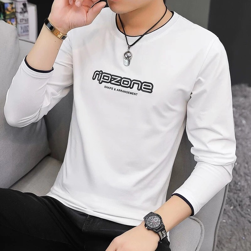 青少年时尚长袖T恤5636#，尺码M~3XL。白底实物图