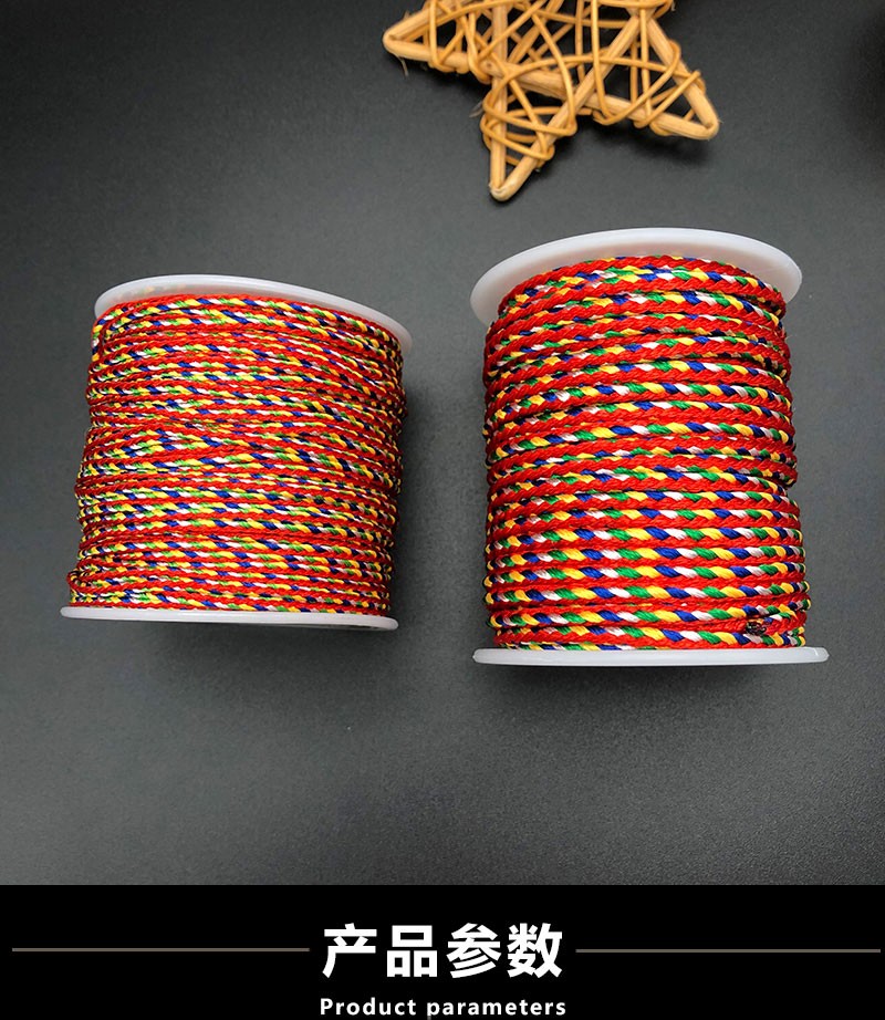 3.0MM multicolored rope Dragon Boat Festival egg loop rope bracelet necklace woven thread detail image 1