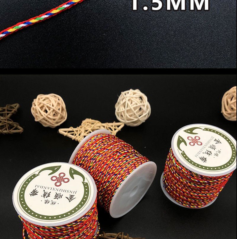3.0MM multicolored rope Dragon Boat Festival egg loop rope bracelet necklace woven thread detail image 4