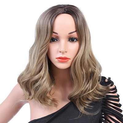 A new type of wig with a popular European and American style, featuring a gradient and short curly hair wig detail image 2