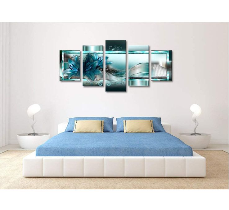 A new cross-border diy Rubik's Cube five-piece diamond painting with purple flowers, a best-selling decorative painting for living rooms and bedrooms Application Scenario