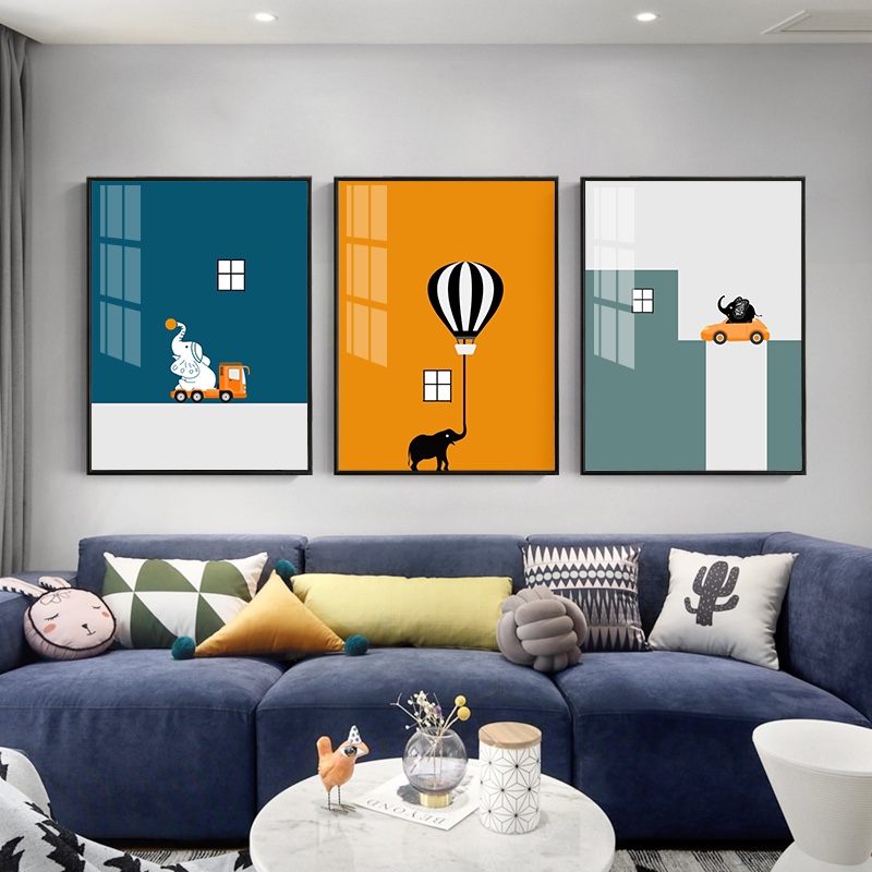 Nordic Ins wind living room decoration painting modern light luxury children hanging painting simple abstract bedroom porch murals thumbnail
