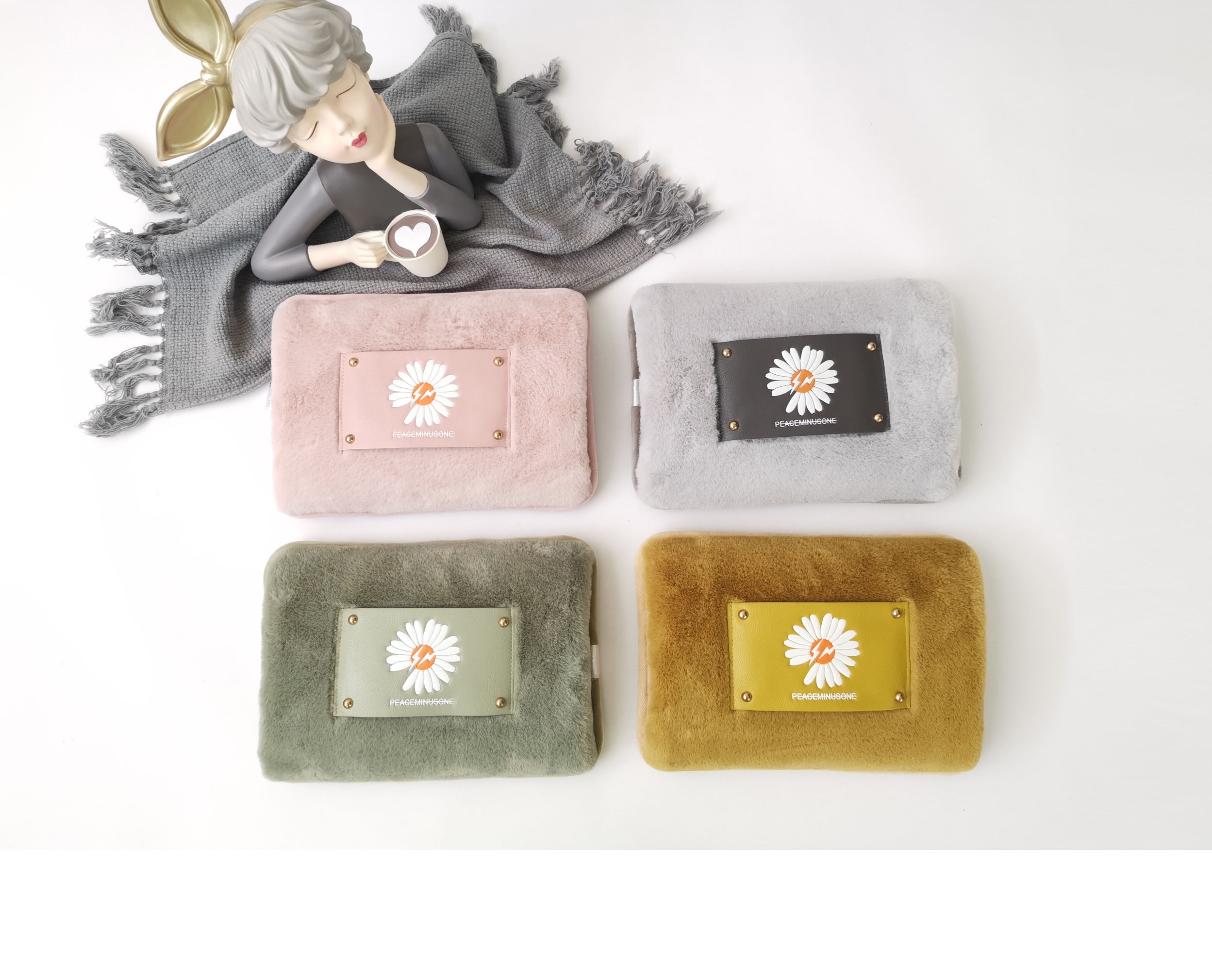 Electric hot water bag, charge warm bag, explosion-proof plush hand warm bag, belly warm bag, baby warm 22182