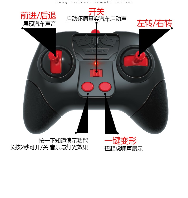 四驱双遥控手表扭变车详情图1