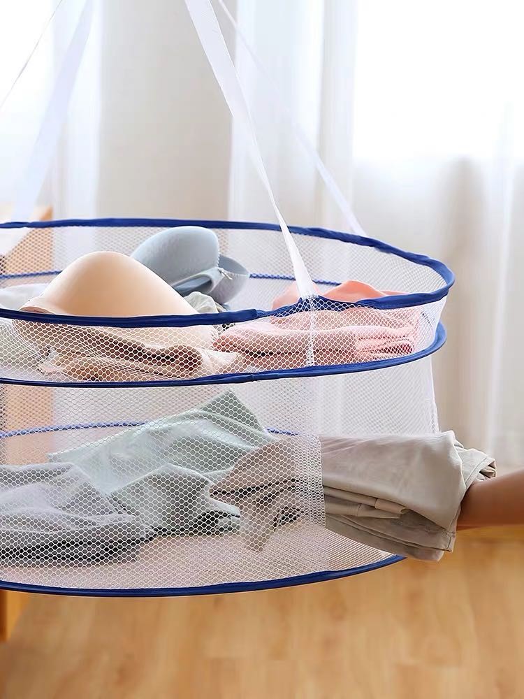 The creative home three-layer windproof drying basket is foldable detail image 3