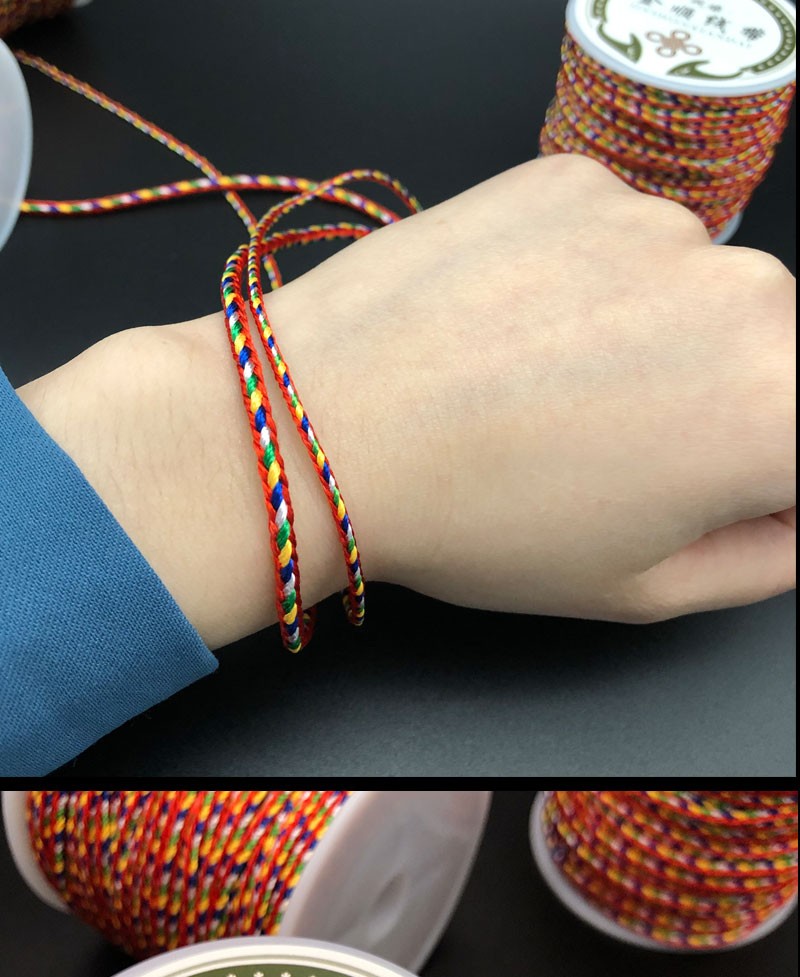 3.0MM multicolored rope Dragon Boat Festival egg loop rope bracelet necklace woven thread detail image 8