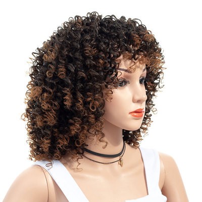 New style of fashionable European and American wigs, African small curly explosion hairstyle European and American wigs detail image 3