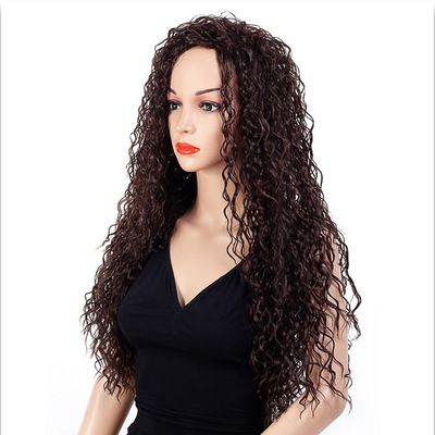 High-temperature silk synthetic fiber wig covers are selling well in Europe and America. Natural color small curls for women's curly hair details Picture