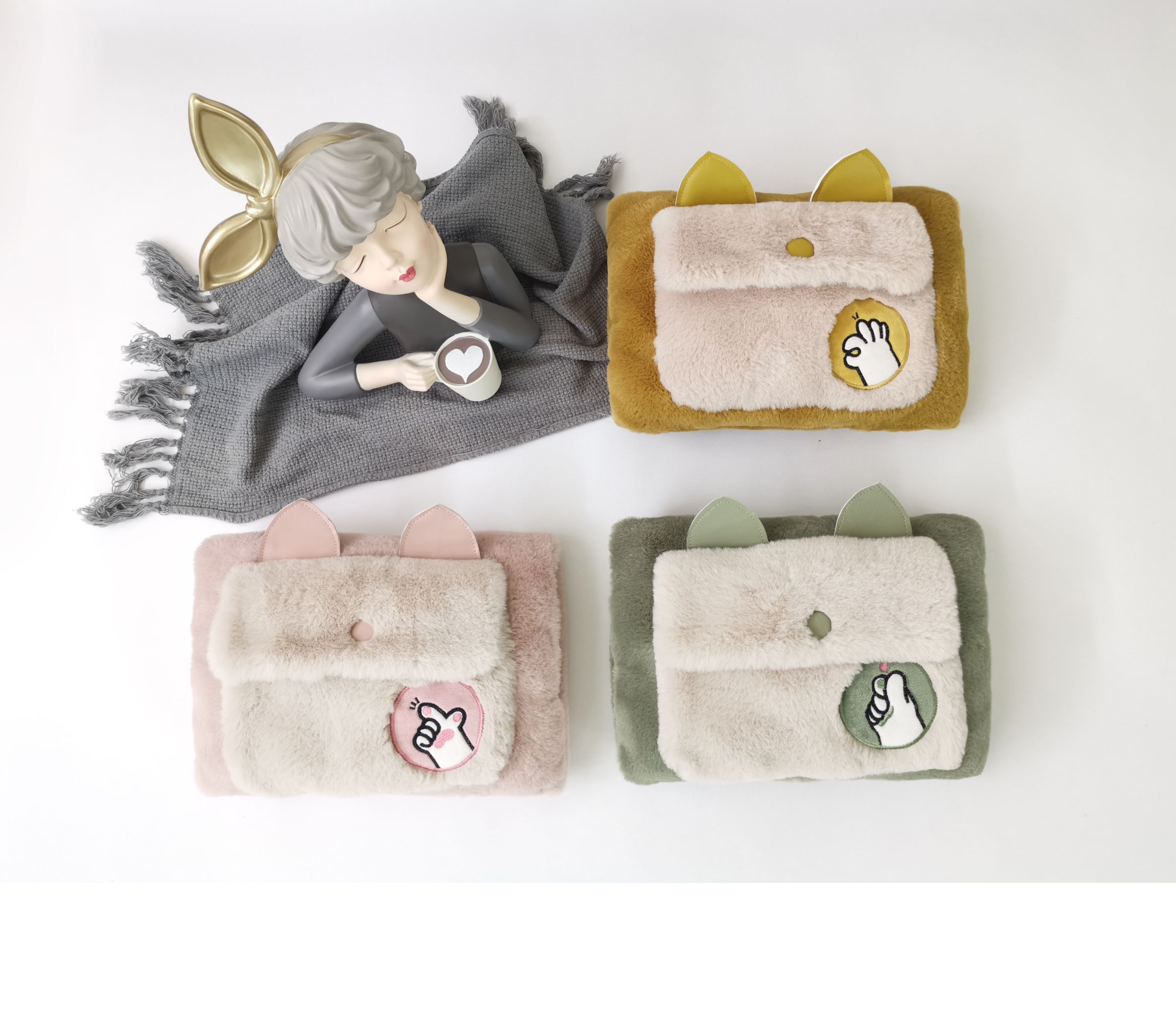 Hot Water bag Rechargeable hand warm bag cute plush electric warm bag cartoon pillow warm baby 22191