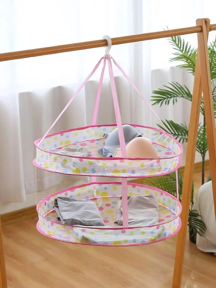 The creative home three-layer windproof drying basket is foldable detail image 2