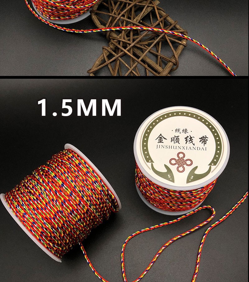 3.0MM multicolored rope Dragon Boat Festival egg loop rope bracelet necklace woven thread detail image 5