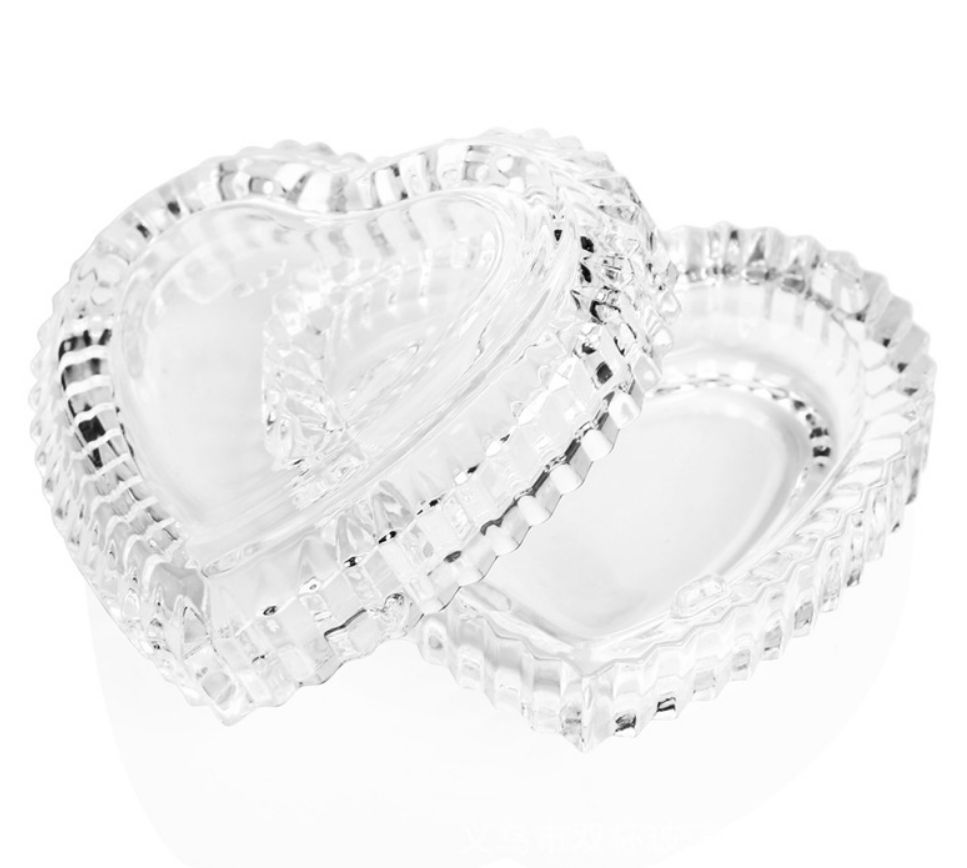Glass candy jar heart candy jar thumbnail