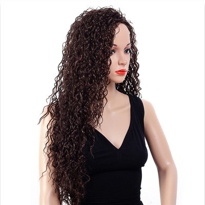 High-temperature silk synthetic fiber wig covers are selling well in Europe and America. Natural color small curls for women's curly hair detail image 3