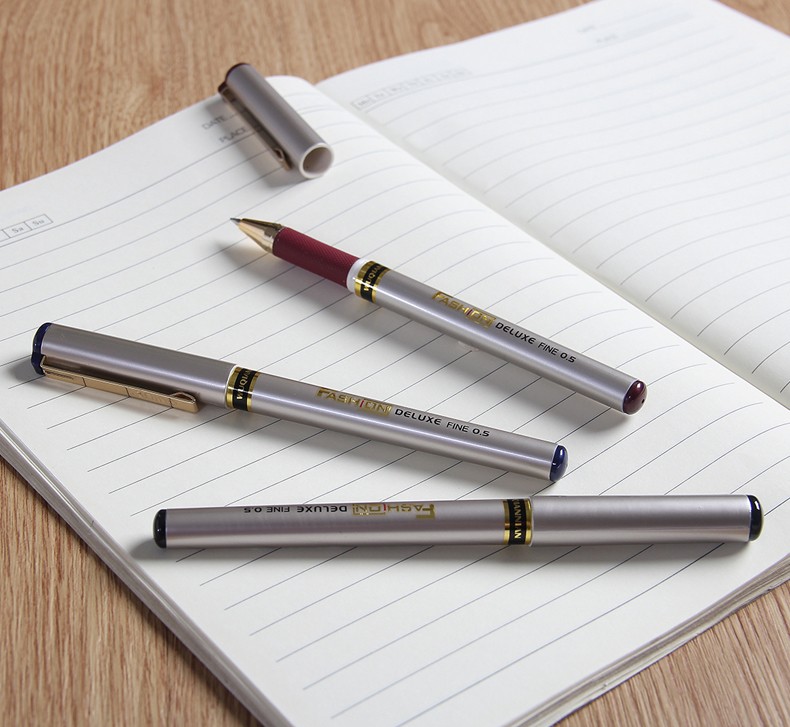 Five Thousand Years W-415 Golden Office Gel Pen 0.5mm in black, blue and red detail image 13