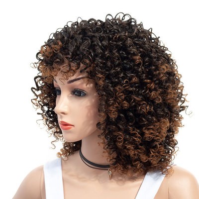 New style of fashionable European and American wigs, African small curly explosion hairstyle European and American wigs detail image 2