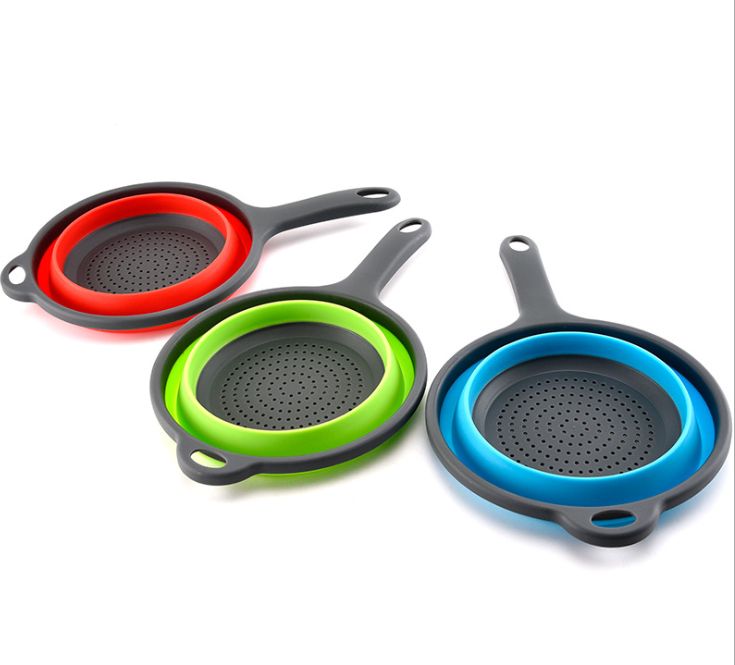 Kitchen telescopic folding fruit basket with handle folding draining basket, household vegetable washing basket, fruit and vegetable basket