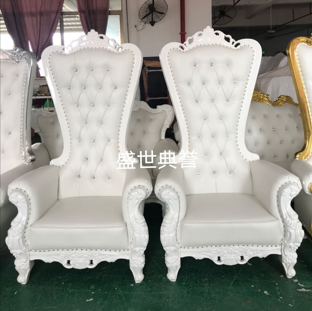 义乌厂家批发实木沙发中东婚庆形象椅户外婚礼国王椅欧式豪华沙发图