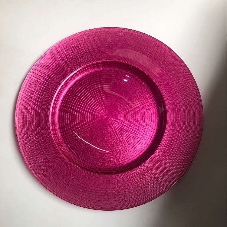 粉色玻璃盘
