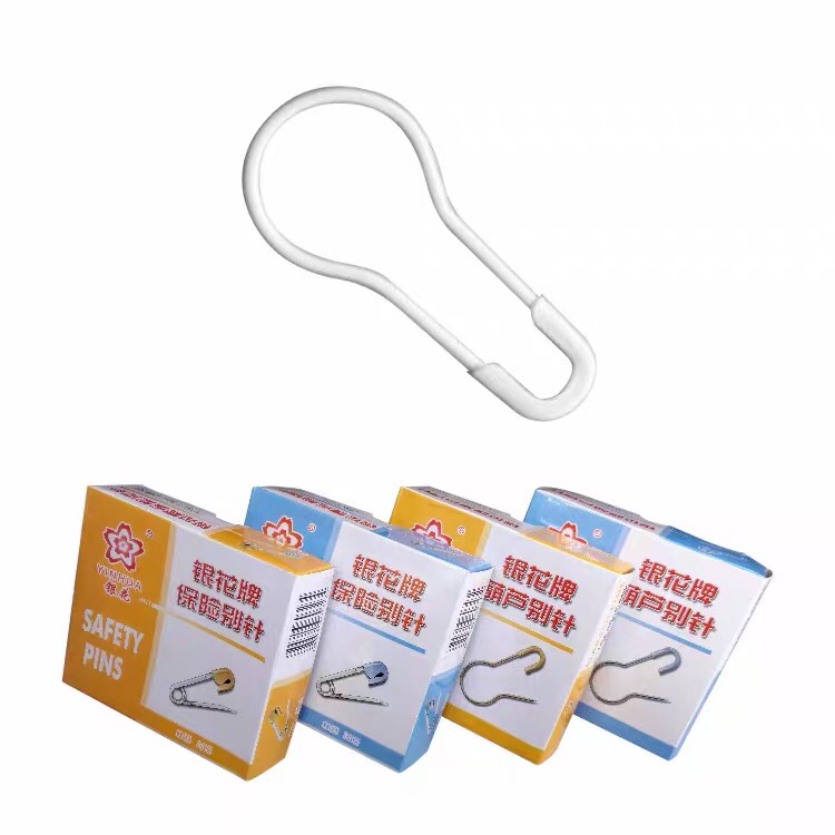 现货银花牌金黑色乳白普通型葫芦型小别针服装吊牌吊绳铁钩古铜扣