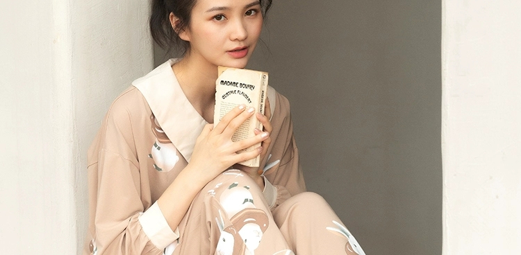 睡衣  女春秋可外穿 学生 可爱 韩版长袖纯棉家居服