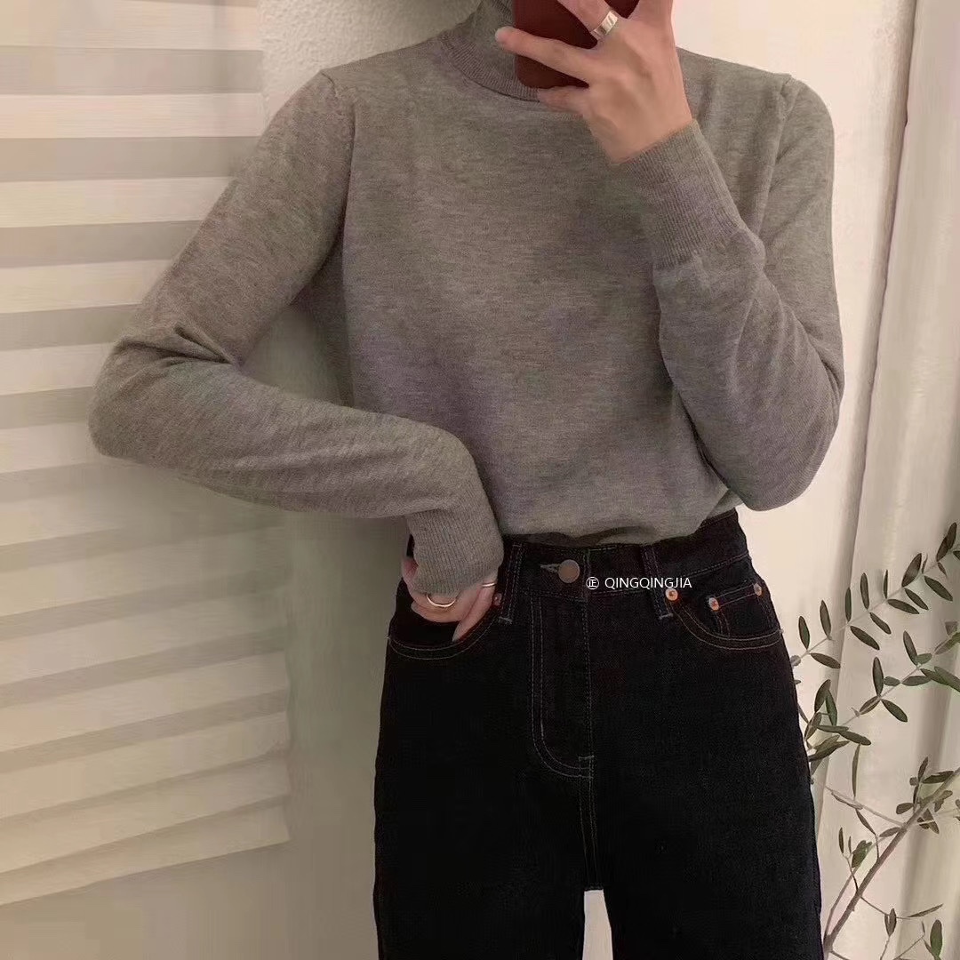 Turtleneck blouse (Grey) thumbnail