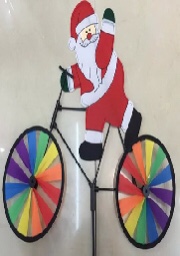 圣诞老人骑车 装饰圣诞风车卡通风车 圣诞老人骑车风车热销多种图案 厂家直销