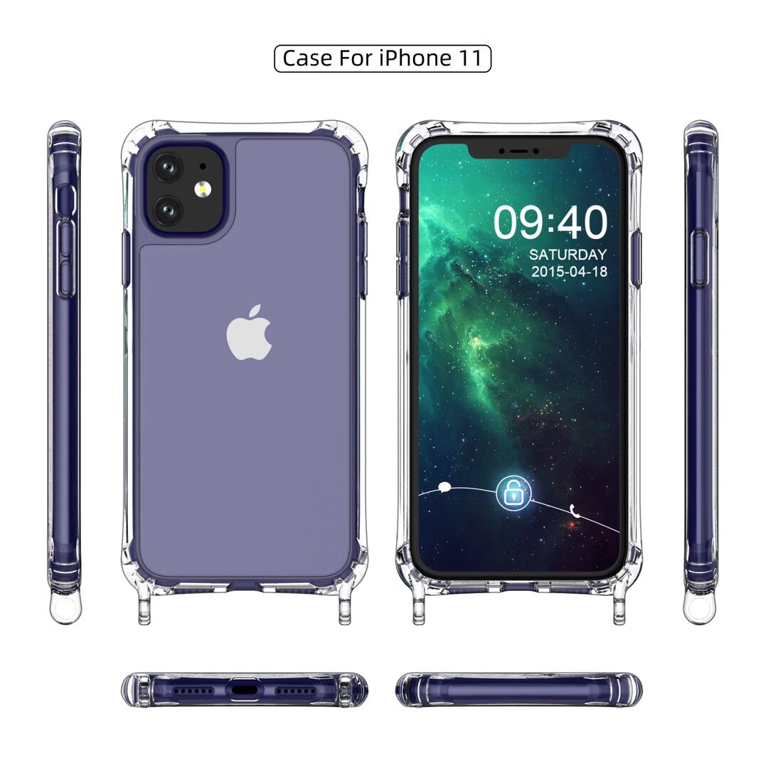 New iPhone 12 Mini two-in-one rope phone case four-legged protection case thumbnail