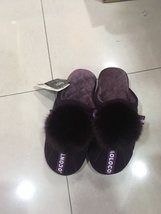 紫色成人毛拖鞋