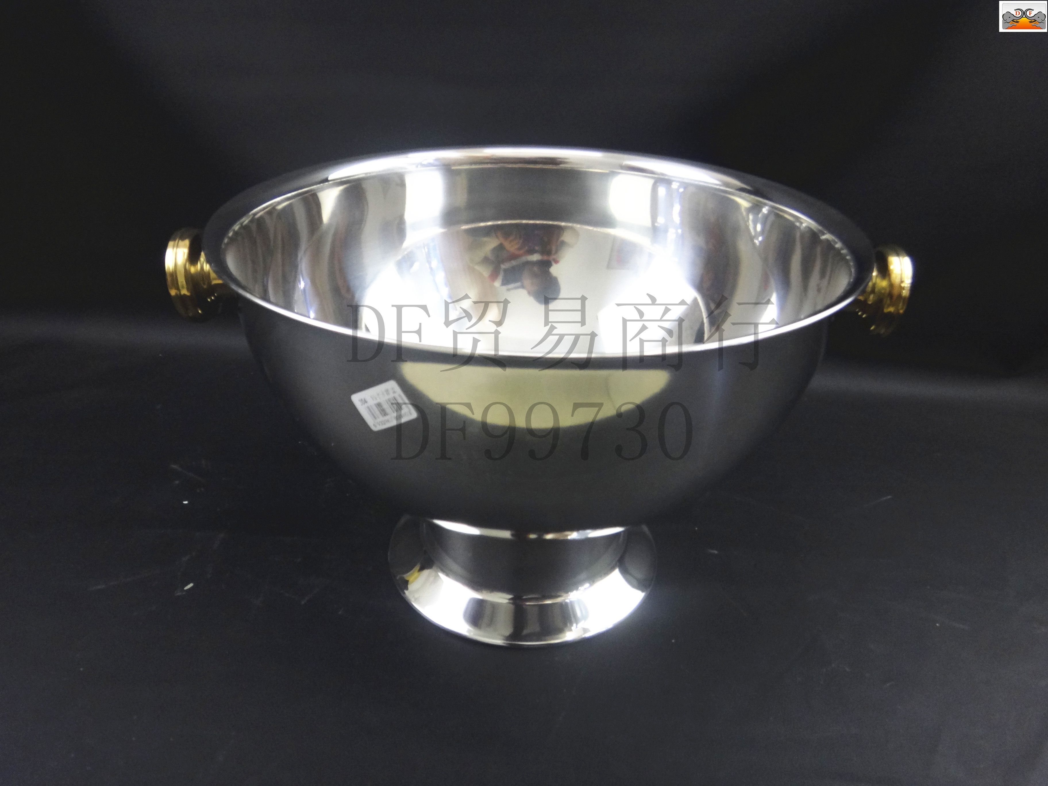 DF99730 two-ear stainless steel salad bowl Stainless steel ice wine bowl stainless steel cold drink bowl DF TRADING HOUSE
